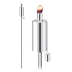 Anywhere Fireplace 65-Inch Tall Cylindrical Stainless Steel Torch (90292)