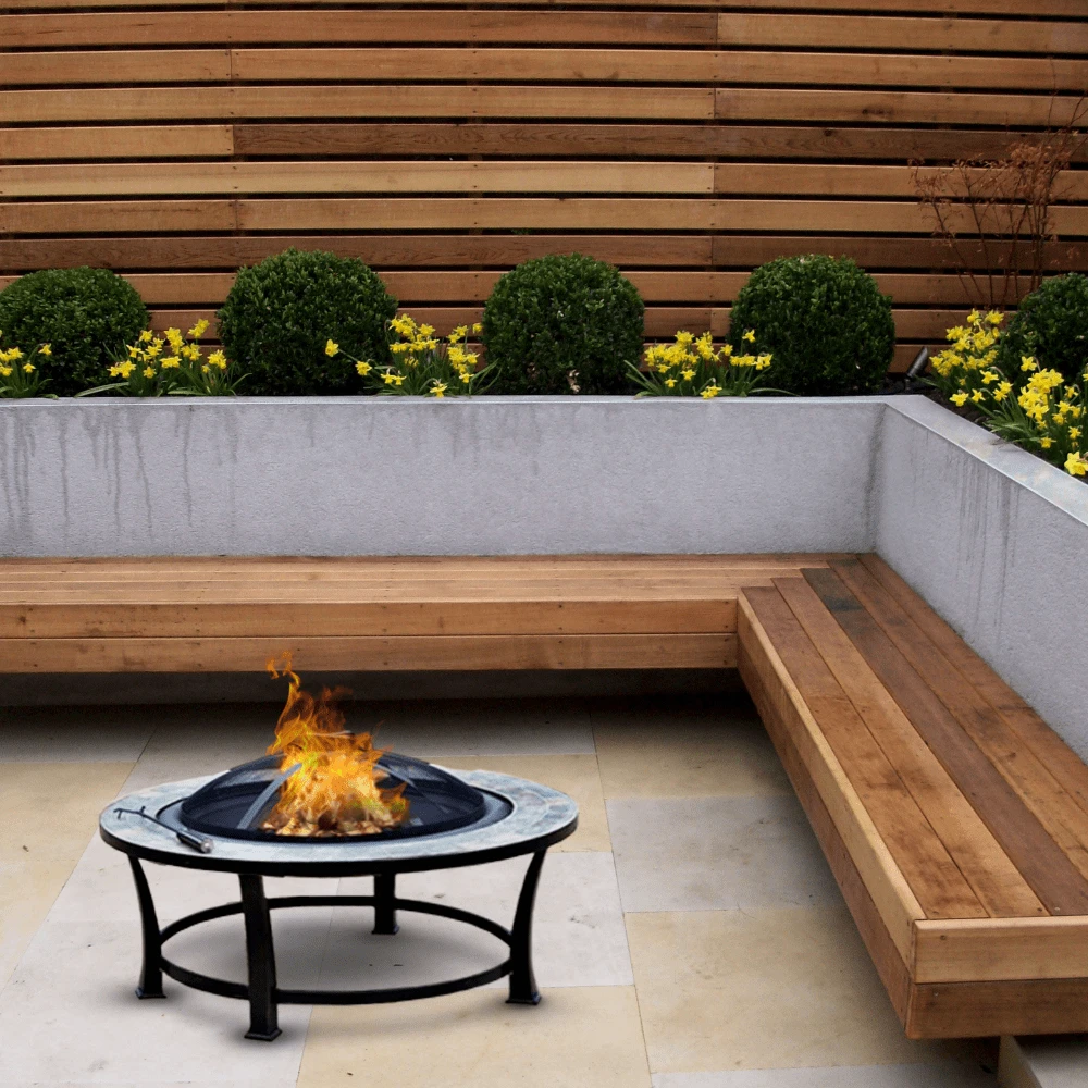 AZ Patio Heaters Slate Tile 40-Inch Round Fire Pit (FT-51216) 5 AZ Patio Heaters Slate Tile 40-Inch Round Fire Pit (FT-51216) - Image 5