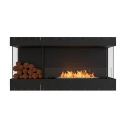 EcoSmart Fire Flex Bay 3-Sided Ethanol Firebox With Decorative Box