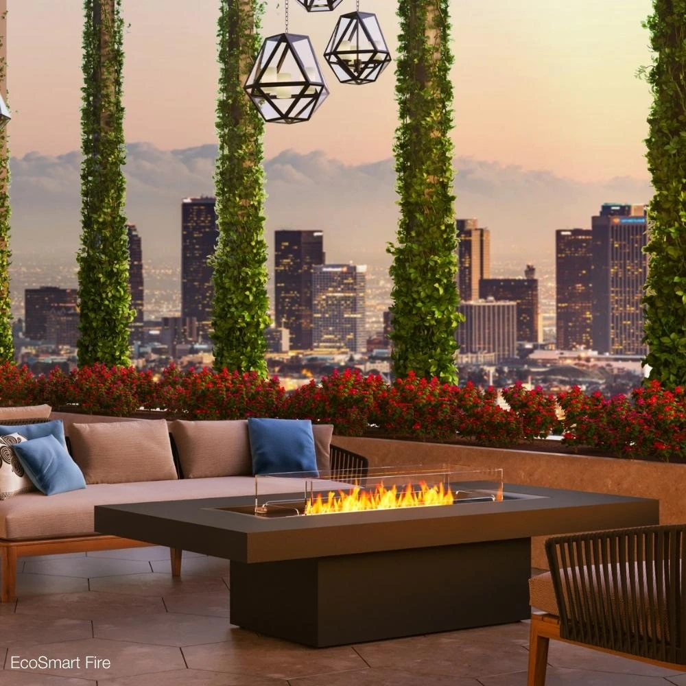 EcoSmart Fire Gin 90 Chat Height Rectangular Fire Pit Table 1 EcoSmart Fire Gin 90 Chat Height Rectangular Fire Pit Table