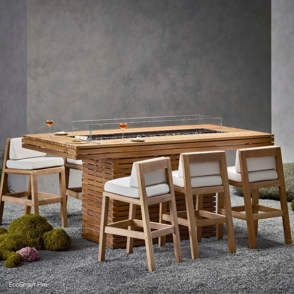 EcoSmart Fire Gin 90 Bar Height Rectangular Fire Pit Table 2 EcoSmart Fire Gin 90 Bar Height Rectangular Fire Pit Table - Image 2