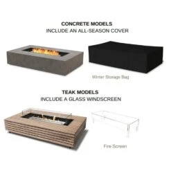 EcoSmart Fire Wharf 65-Inch Rectangular Fire Pit Table -Empire || Superior || Grand Canyon Sales Shop ecosmart fire wharf 65 inch rectangular fire pit table 29707680579678