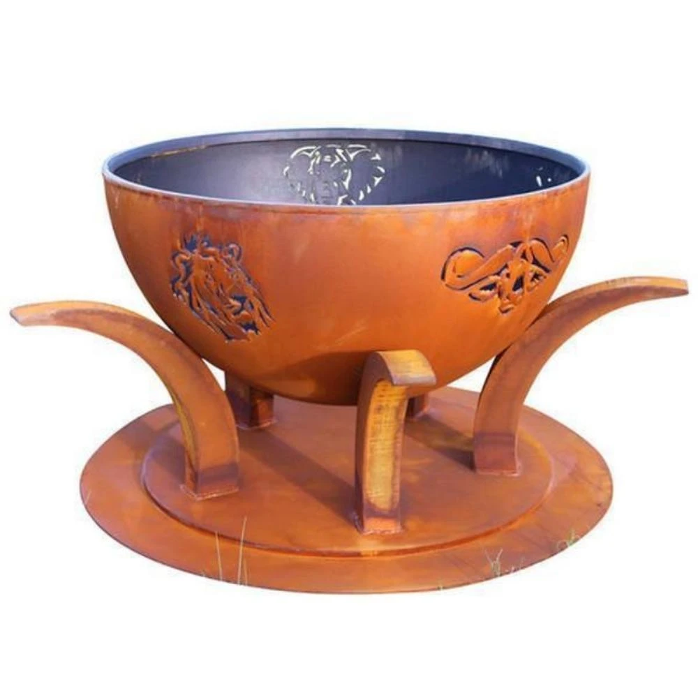 Fire Pit Art Africa's Big Five 41-Inch Unique Handcrafted Carbon Steel Fire Pit (BIG5) 1 Fire Pit Art Africa's Big Five 41-Inch Unique Handcrafted Carbon Steel Fire Pit (BIG5)