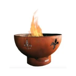 Fire Pit Art Fleur De Lis 36-Inch Handcrafted Carbon Steel Fire Pit (FDL)