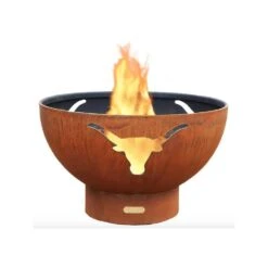 Fire Pit Art Long Horn 36-Inch Handcrafted Carbon Steel Fire Pit (LH)