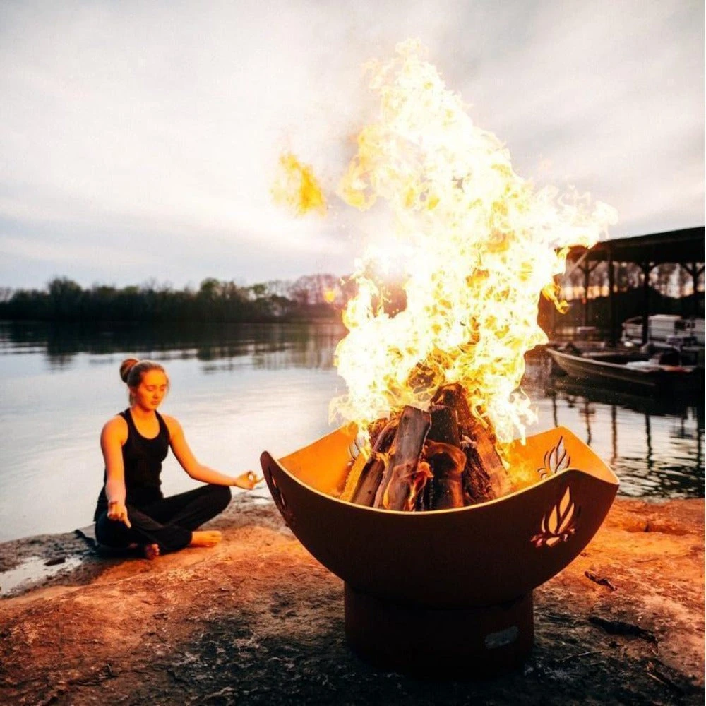 Fire Pit Art Namaste 36-Inch Handcrafted Carbon Steel Fire Pit (NAM) 2 Fire Pit Art Namaste 36-Inch Handcrafted Carbon Steel Fire Pit (NAM) - Image 2