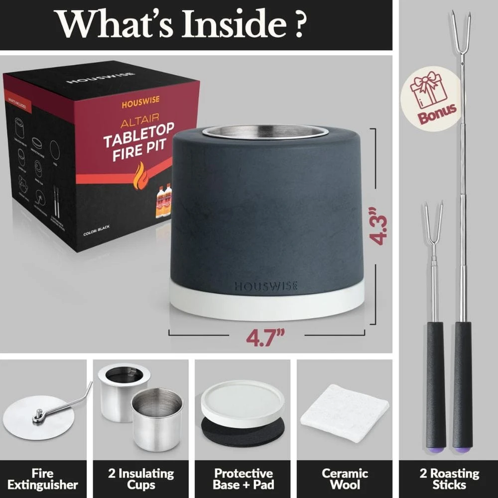 Houswise Altair 5-Inch Round Table Top Ethanol Fire Pit 8 Houswise Altair 5-Inch Round Table Top Ethanol Fire Pit - Image 8