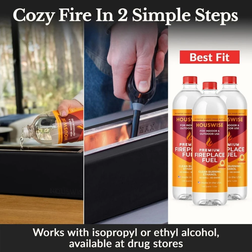 Houswise Vesper 15-Inch Rectangular Table Top Ethanol Fire Pit 3 Houswise Vesper 15-Inch Rectangular Table Top Ethanol Fire Pit - Image 3