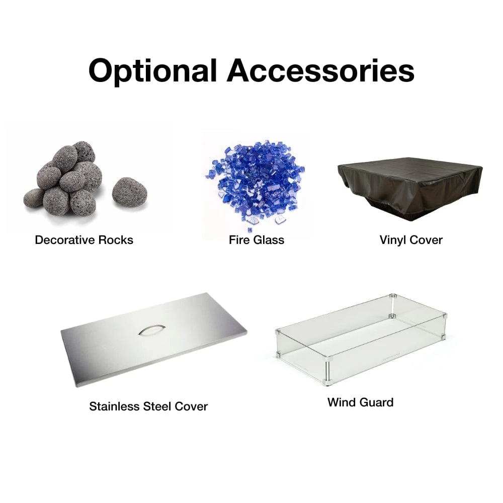 HPC Linear Trough Gas Fire Pit Insert With Push Button Ignition 4 HPC Linear Trough Gas Fire Pit Insert With Push Button Ignition - Image 4