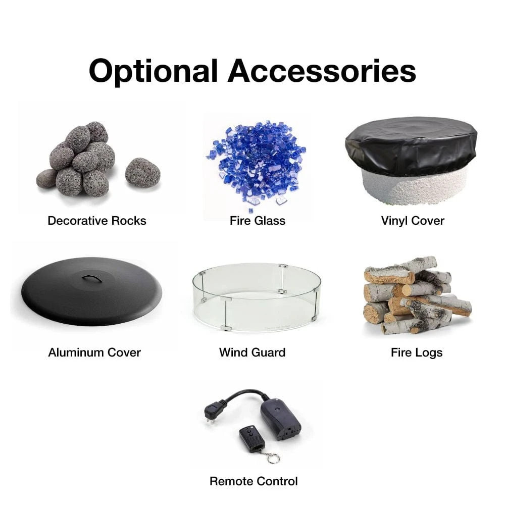 HPC Round Bowl Gas Fire Pit Insert With On/Off Electronic Ignition And Torpedo Burner 4 HPC Round Bowl Gas Fire Pit Insert With On/Off Electronic Ignition And Torpedo Burner - Image 4