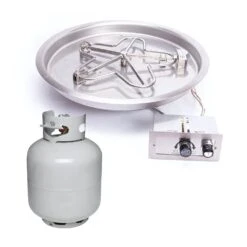 HPC Round Bowl Gas Fire Pit Insert With Push-Button Ignition -Empire || Superior || Grand Canyon Sales Shop hpc round bowl gas fire pit insert with push button ignition 30336721420382