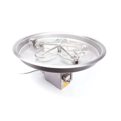 HPC Round Bowl Gas Fire Pit Insert With Hi/Lo Electronic Ignition And Torpedo Burner