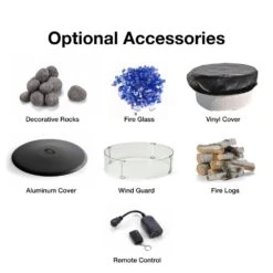 HPC Round Flat Gas Fire Pit Insert With On/Off Electronic Ignition And Standard Burner -Empire || Superior || Grand Canyon Sales Shop hpc round flat gas fire pit insert with on off electronic ignition and standard burner 30386958696542