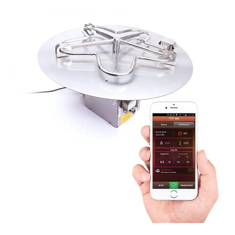 HPC Round Flat Gas Fire Pit Insert With Hi/Lo Electronic Ignition And Standard Burner 3 HPC Round Flat Gas Fire Pit Insert With Hi/Lo Electronic Ignition And Standard Burner - Image 3