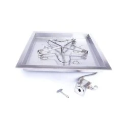 HPC Square Bowl Gas Fire Pit Insert With Match Lit Ignition