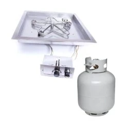 HPC Square Bowl Gas Fire Pit Insert With Push Button Ignition -Empire || Superior || Grand Canyon Sales Shop hpc square bowl gas fire pit insert with push button ignition 30336957382750