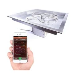 HPC Square Bowl Gas Fire Pit Insert With Hi/Lo Electronic Ignition And Torpedo Burner -Empire || Superior || Grand Canyon Sales Shop hpc square bowl torpedo gas fire pit insert with hi lo smart electronic ignition 30337015447646