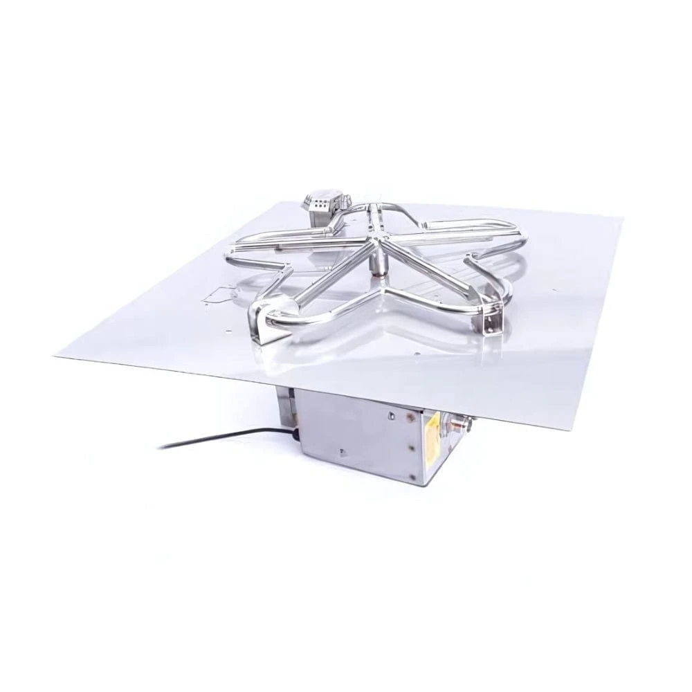 HPC Square Flat Gas Fire Pit Insert With Hi/Lo Electronic Ignition And Standard Burner 1 HPC Square Flat Gas Fire Pit Insert With Hi/Lo Electronic Ignition And Standard Burner