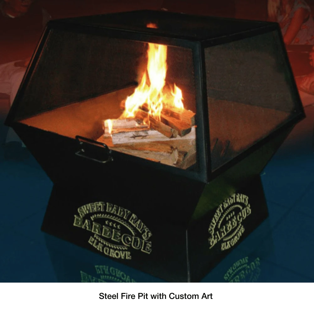 Modern Blaze Square Steel Fire Pit 5 Modern Blaze Square Steel Fire Pit - Image 5