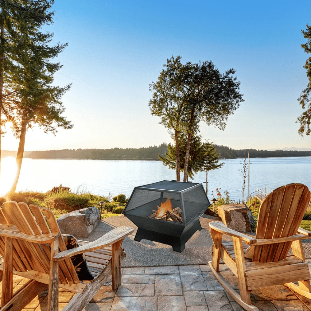 Modern Blaze Square Steel Fire Pit 2 Modern Blaze Square Steel Fire Pit - Image 2